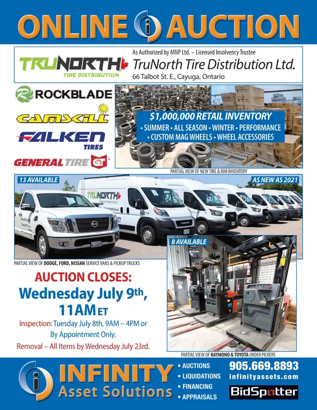 AUCTION - $1,000,000 NEW TIRE & WHEEL INVENTORY + 13 VEHICLES in Tires & Rims in Hamilton - Image 2