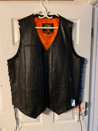 Leather  Motorcycle Vest 4xl