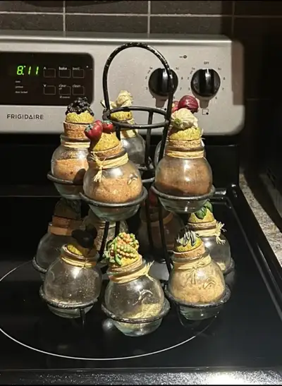 Spice Rack with 10 Glass Jars, View more