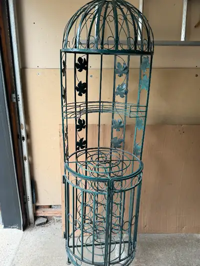 Metal Wine Rack with storage for glasses and a shelf, View more