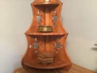 Beautifully carved  solid wood corner wall unit,