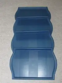 4 Blue Hard Plastic Trays