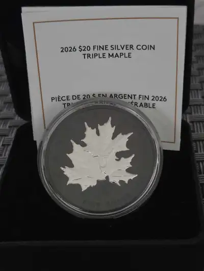 Royal Canadian Mint 2026 $20 Triple Maple Silver Coin, View more