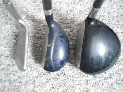 THREE LEFT HANDED GOLF CLUBS, View more