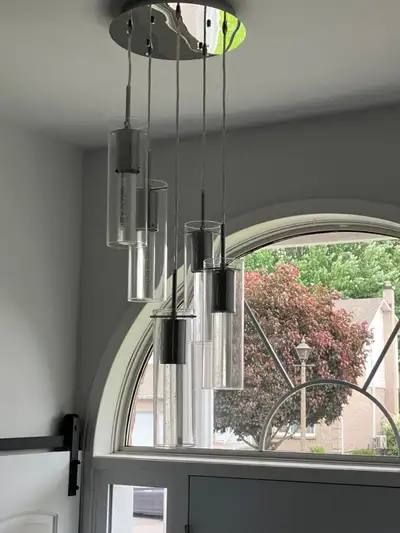 Lampe suspendue Bubble Flow à 4 lumières et à 5 lumières chrome, View more