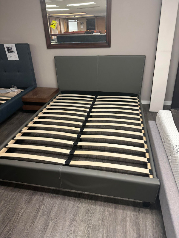 NEW IN BOX Faux Leather Bed Frame in Beds & Mattresses in Kamloops - Image 2