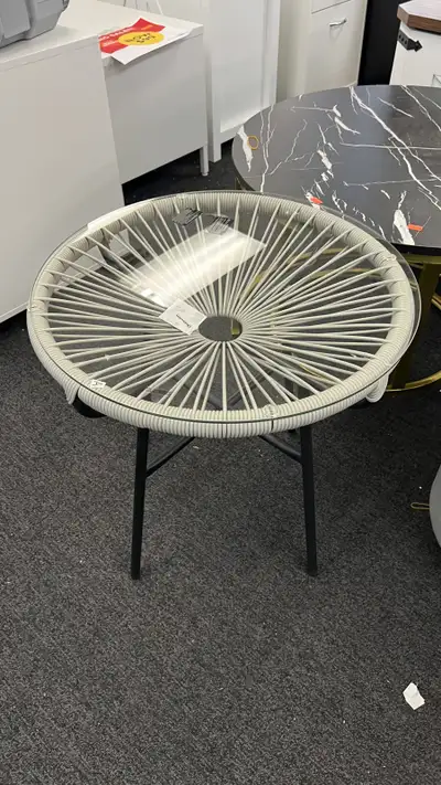 Rattan Side Table, Round Outdoor Table, with Round PE Rattan and, View more