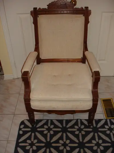 Antique Eastlake arm chair, View more