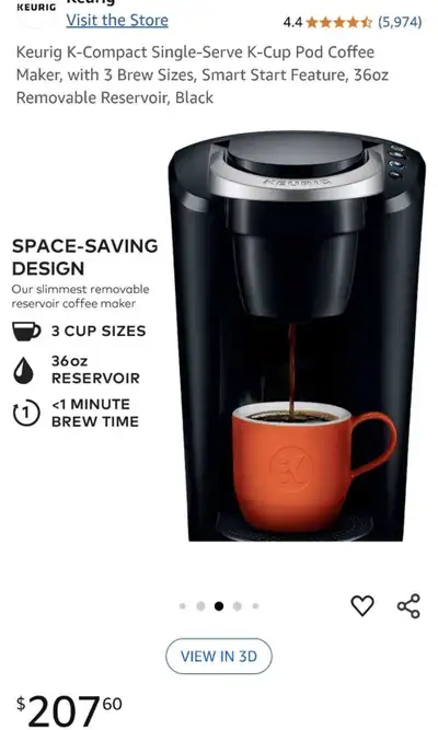 K keurig Compact, used a couple of times, excellent condition 10/10