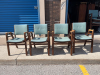 Canadian Mid century modern Henderson Oak Boomerang Chairs - set
