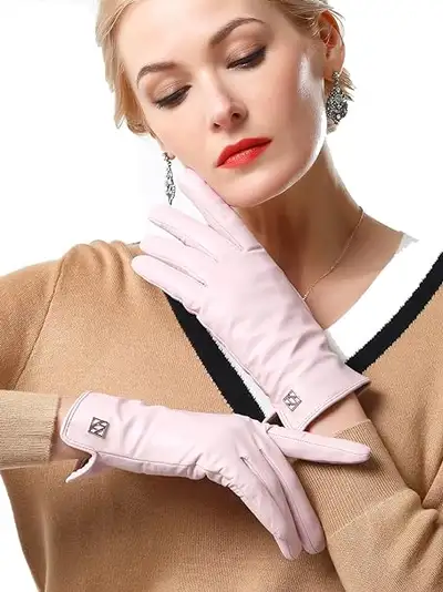 Women's XXL Italian Leather Gloves Lambskin Winter Gloves, View more