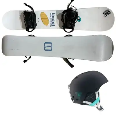 Snowboard Starter Package - Snowboard & Helmet SNOWBOARD: Liquid Snowboard with Stomp Pad. Size is 1...