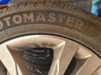 All-season 205/55 R 16, Stored Indoors, balanced, you get the 4 tires on rims plus 1 bonus tire for...