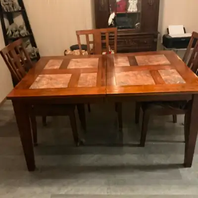 Beautiful solid maple dining room table and chairs, View more