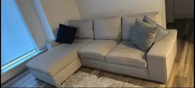 IKEA KIVIK Sectional Sofa with Chaise - LightGrey, View more