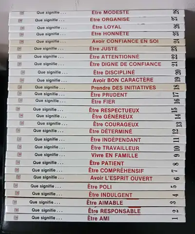 La Série que signifie.... NO 1 A 28 Livres Éducatif sur les comportements GROLIER 1987 Vintage Série...