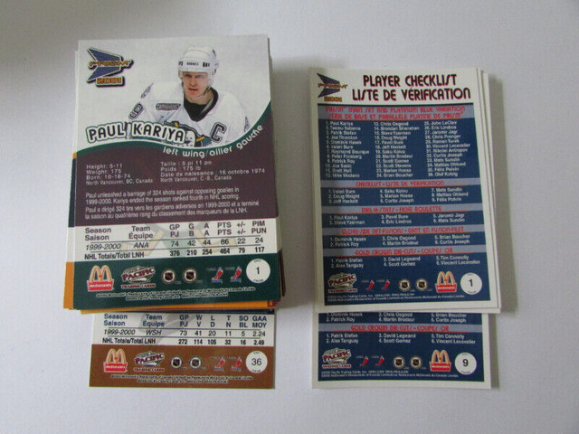 1999-00 Prism McDonald's Hockey Cards dans Art et objets de collection  à Région des lacs Kawartha - Image 2