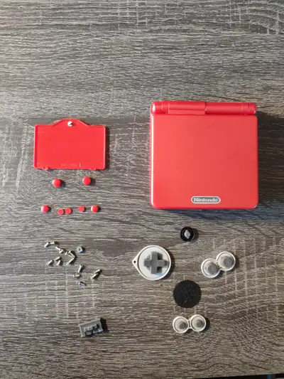Gameboy Advance GBA SP Flame Metal Red OEM Original Shell Authen, View more