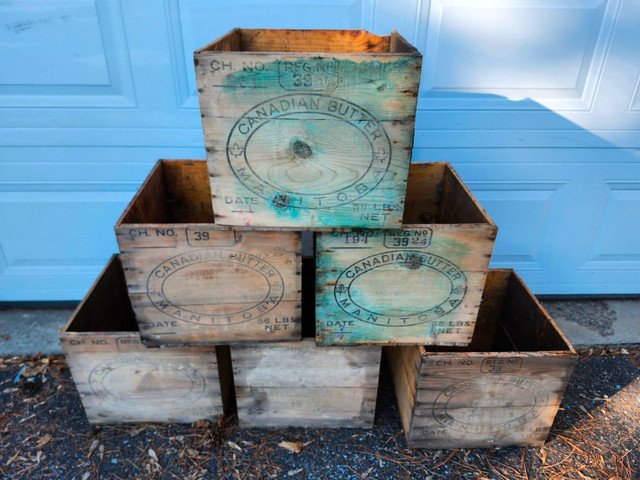Six vintage butter boxes, selling all together, $145 in Arts & Collectibles in Thunder Bay