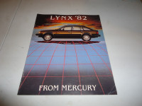 1982 Mercury Lynx Sales Brochure. Can Mail in Canada