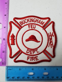 Buckingham feu fire department patch hook ladder hose patch