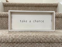 "Take a chance" boxed frame 16 x 7