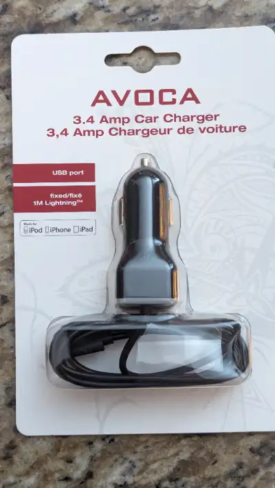 iPhone Car Charger - Cigarette Lighter adapter with an extra USB