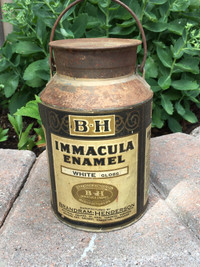 VINTAGE CANADIAN IMMACULA ENAMEL PAINT CAN $30