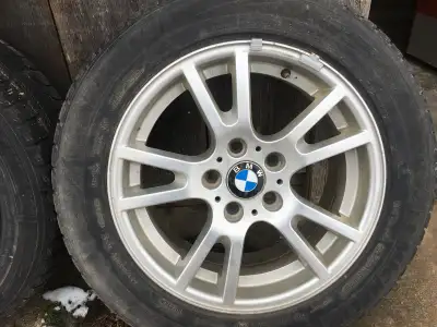 BMW 17” factory rims. Rubber worn, buying rims only.