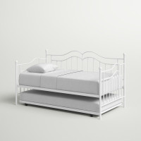 White metal daybed with trundle