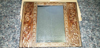 Antique Hand Stamped Metal Wall Mirror