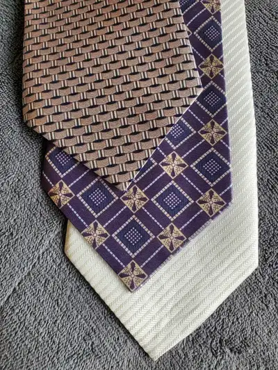 BRAND NEW MEN'S CREAM, PURPLE, BEIGE TIES, View more