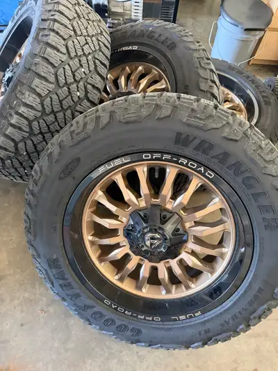 Set of 4 Fuel Rims and Tires Almost new rims and tires 20x9 rims 6/139 and 6x135 bolt pattern Offset...