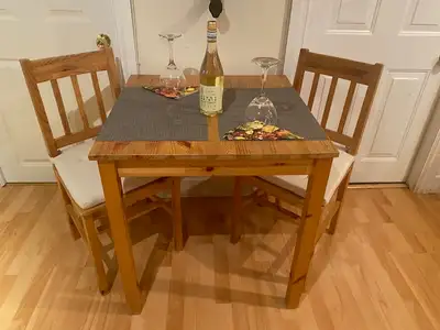 Beautiful used Kitchen nook table set for two great used shape., View more