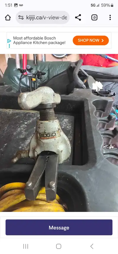 For sale a Rigid Pipe Flaring Tool. First $60 cash Firm takes it. This is a Ridgid pipe flaring tool...