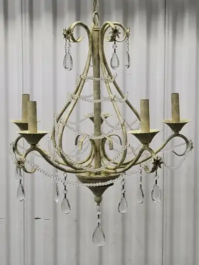Beautiful 5-Light Farmhouse-Chic Crystal Chandelier, View more