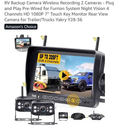 Enhance your driving safety with the new Yakry Y28-36 RV backup camera system, featuring wireless re...