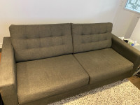 Couch and armchair used Grey