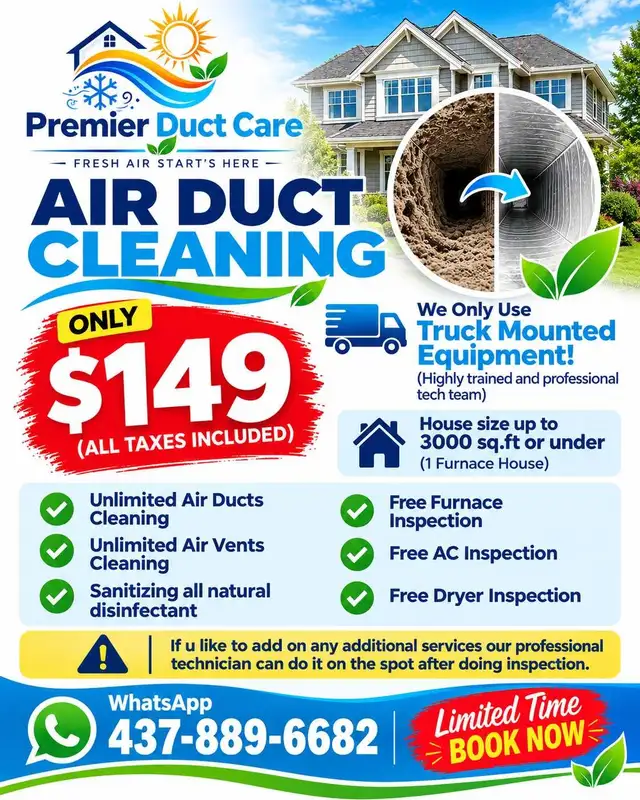 Complete House Air Duct Cleaning - $149 | Edmonton 