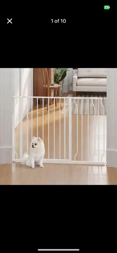 30"- 57" Easy Install Pet Gate, White Color , View more