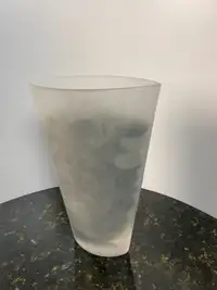 Frosted Glass Vase With Stones