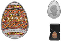 2023 $20 CANADA 99.99%PURE SILVER 1 OZ. Coin PYSANKA Egg-Shaped