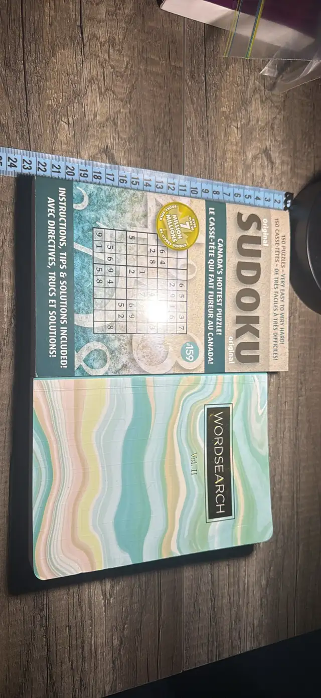 Sudoku and word search books