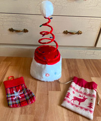 Santa Hat & Mini Christmas Stockings