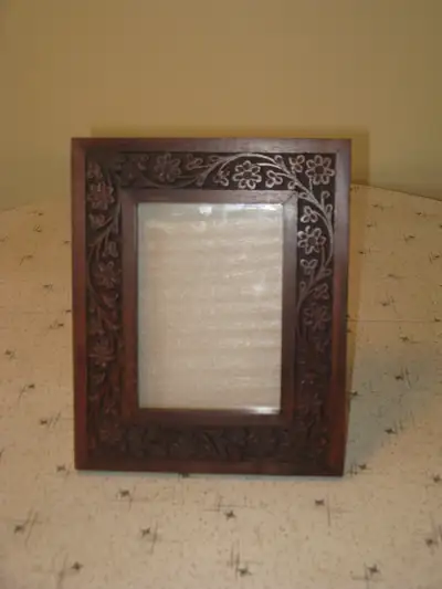Vintage Hand Carved Rosewood Tabletop Picture Frame, View more