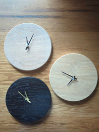 Minimalist solid oak clocks