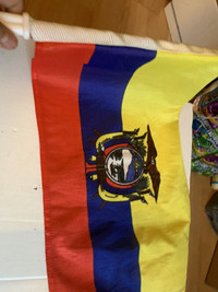 Ecuador flag with white pole Used