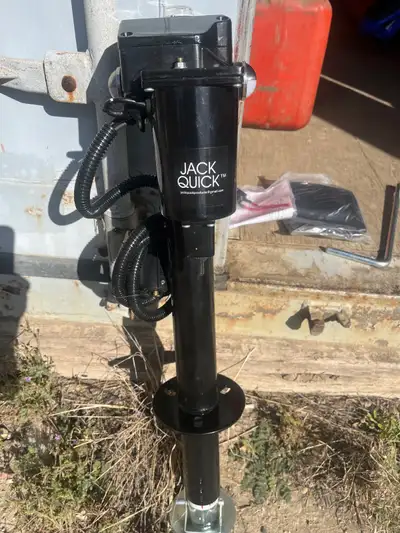 New Jack Quick electric hitch jack. 3250lb capacity. Can be used with trailer plug or wired directly...