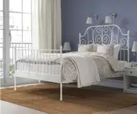 IKEA Leirvik elegant but easy to move metal double bed frame
