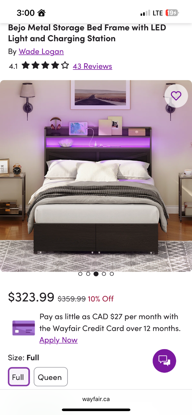 Full/ Double Bed Frame and 8 inch plush mattress in Beds & Mattresses in Delta/Surrey/Langley - Image 6